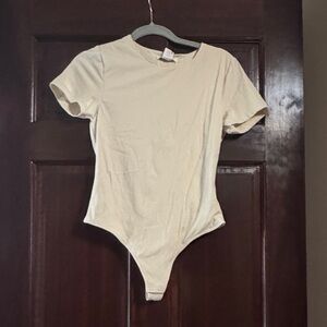 House of Harlow 1960 Cream Short-Sleeve Bodysuit